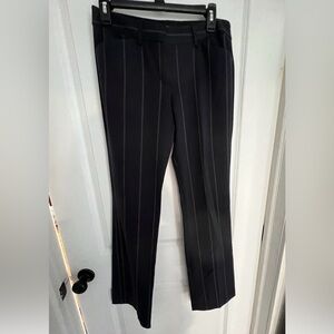 Express Editor Barely Boot Navy Low Rise Pinstripe Women's Trousers
